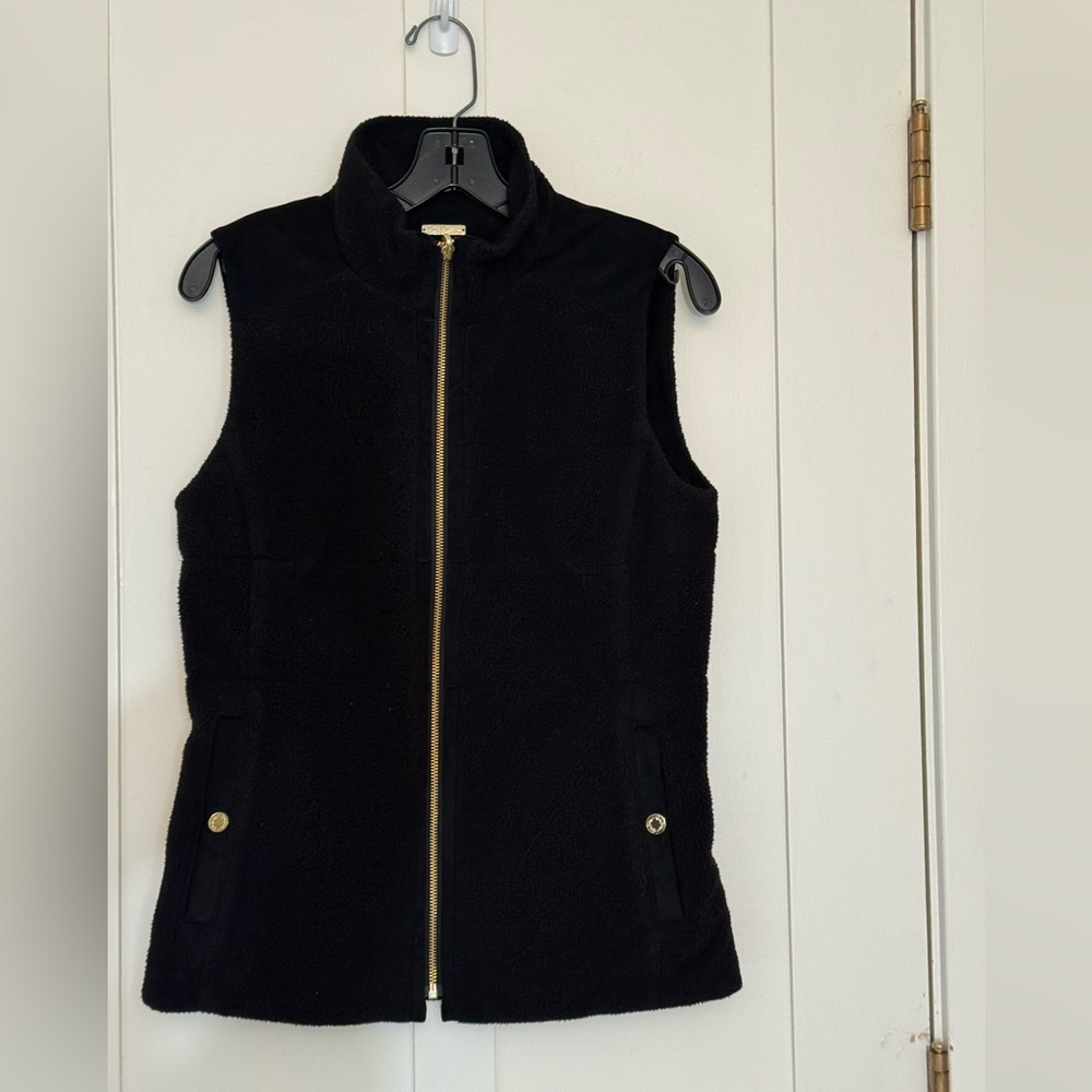 NEW! Lilly Pulitzer Skyden Suede Sherpa Reversible Vest Black SMALL $258 NWOT - Picture 7 of 9